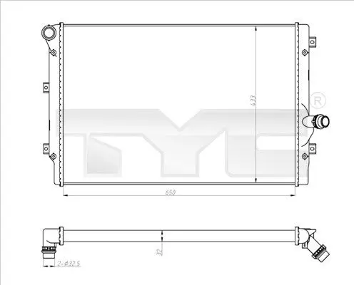 TYC 7020024R Радиатор, охлаждение двигателя