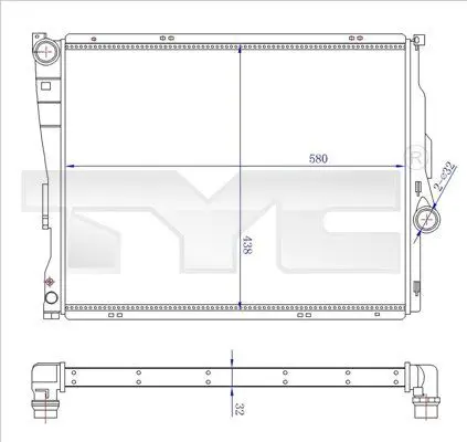 TYC 7030006R Радиатор, охлаждение двигателя