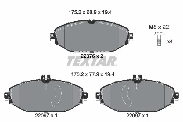 Textar 2207601 Колодки тормозные дисковые