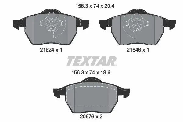 Textar 2162402 Тормозные колодки, комплект