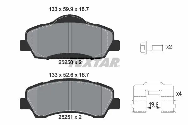Textar 2525001 Колодки тормозные