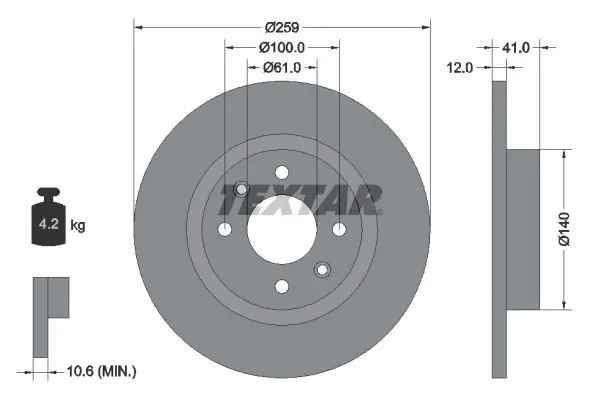 Textar 92175103 Диск тормозной RENAULT LOGAN