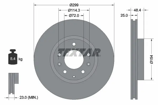 Textar 92180703 Диск тормозной MAZDA 6 (GH)