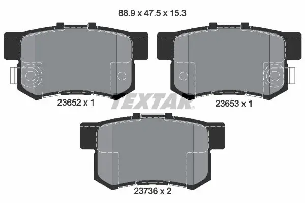 Textar 2365201 2365201 колодки дисковыезадние