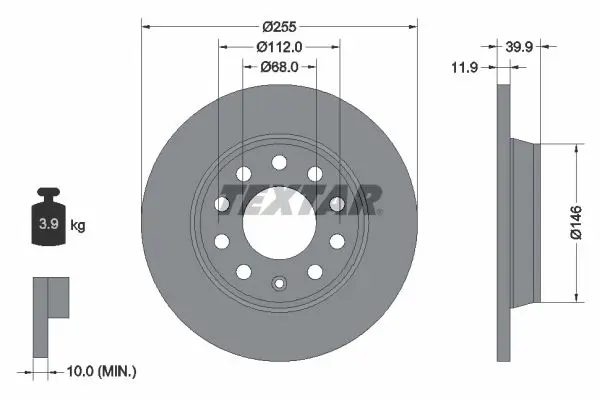 TEXTAR 92106303 Тормозной диск