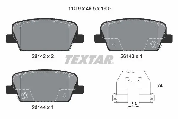 Textar 2614201 Колодки тормозные дисковые