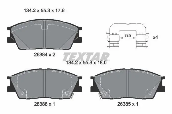 TEXTAR 2638401 Комплект тормозных колодок,