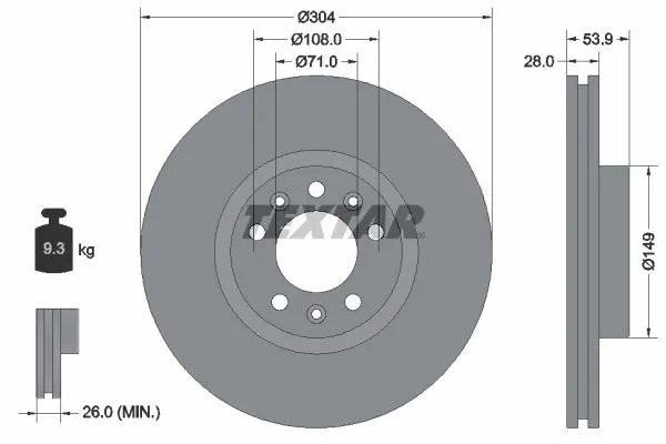 92287203 Диск тормозной передний PSA