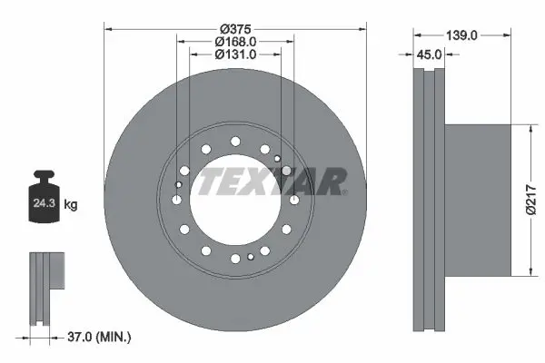TEXTAR 93105600 Диск тормозной 375*45*139.5