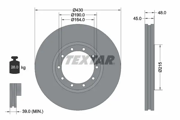 Textar 93193500 диск тормозной 430мм