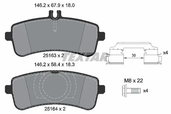 Textar 2516305 Комплект тормозных колодок