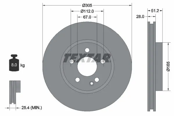TEXTAR 92296705 Диск тормозной