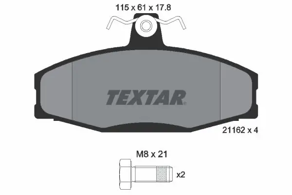 Textar 2166201 Комплект тормозных колодок