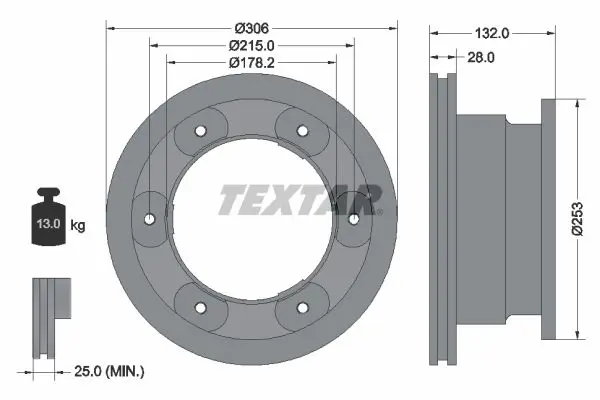 TEXTAR 93177700 Тормозной диск