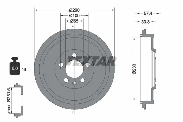 Textar 94024300 Тормозные барабаны, шт