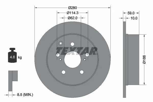 TEXTAR 92168103 Тормозной диск