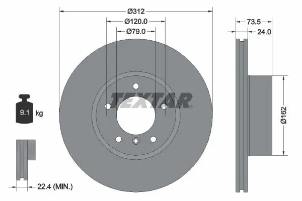 92176105 Диск тормозной BMW 3 (F30) 11 