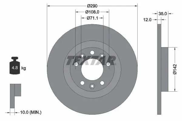 TEXTAR 92267303 Тормозной диск