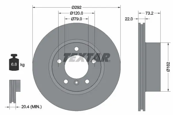 Textar 92132805 Диск тормозной BMW E87/E90/E91