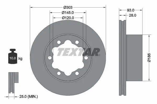TEXTAR 93143403 Тормозной диск