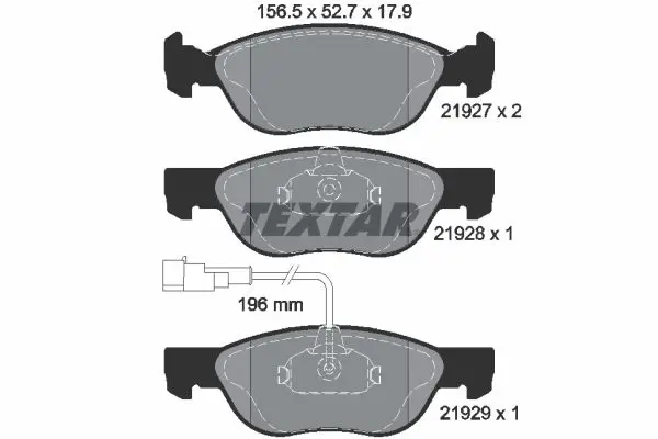 TEXTAR 2192701 Комплект тормозных колодок