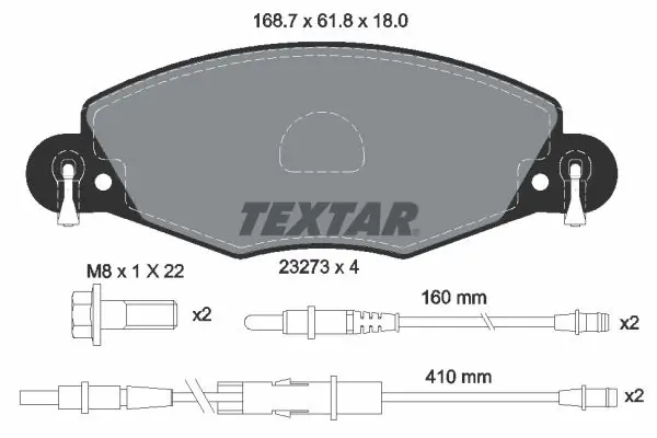 Textar 2327301 Тормозные колодки, комплект