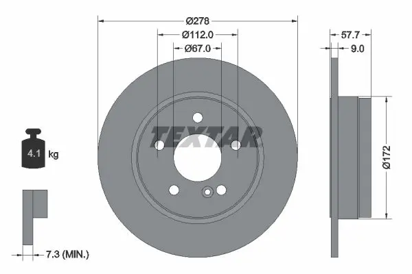 Textar 92163103 Диск тормозной