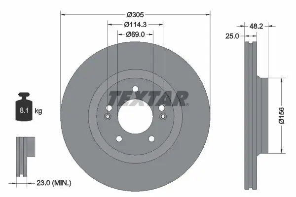 Textar 92333203 Диск тормозной