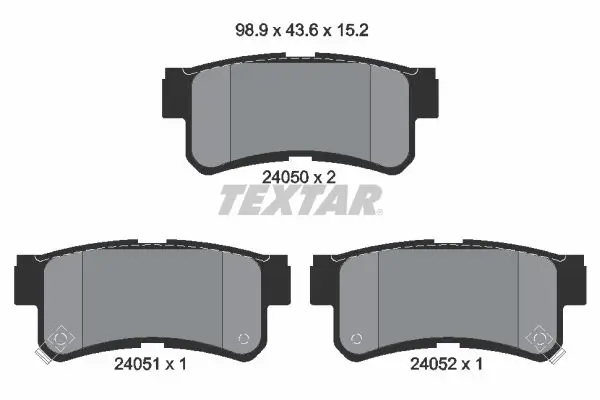TEXTAR 2405001 Комплект тормозных колодок