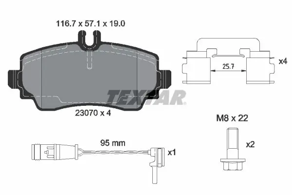 Textar 2307005 Колодки тормозные передние MB