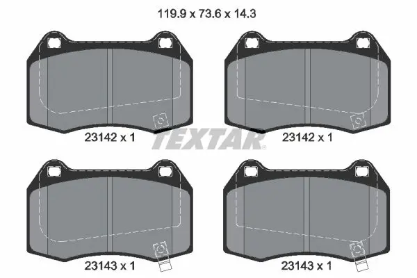 TEXTAR 2314201 Комплект тормозных колодок