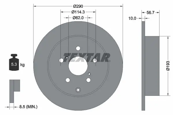 TEXTAR 92164803 Тормозной диск