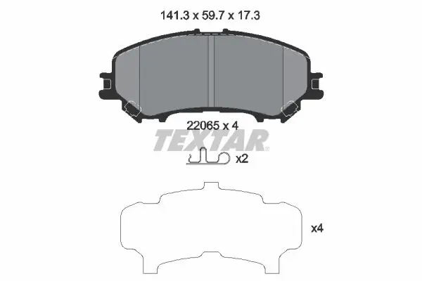 Textar 2206503 2206503 колодки дисковые