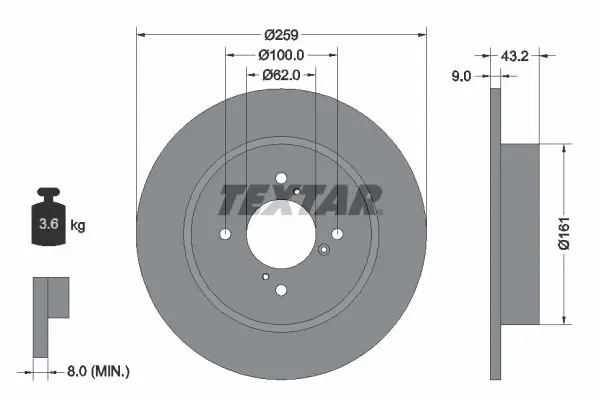 TEXTAR 92231403 Тормозной диск