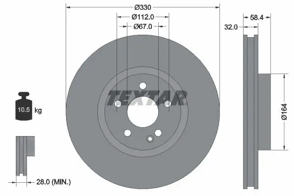 TEXTAR 92279403 Тормозной диск