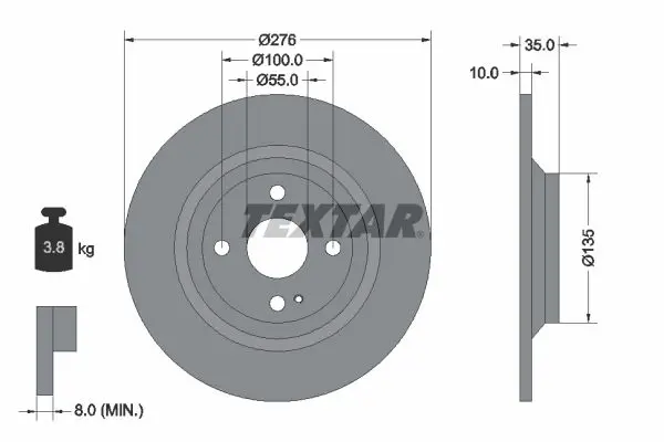TEXTAR 92188303 Тормозной диск