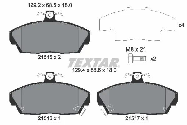 Textar 2151503 Колодки дисковые
