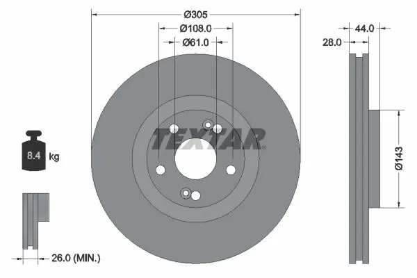 TEXTAR 92112300 Тормозной диск