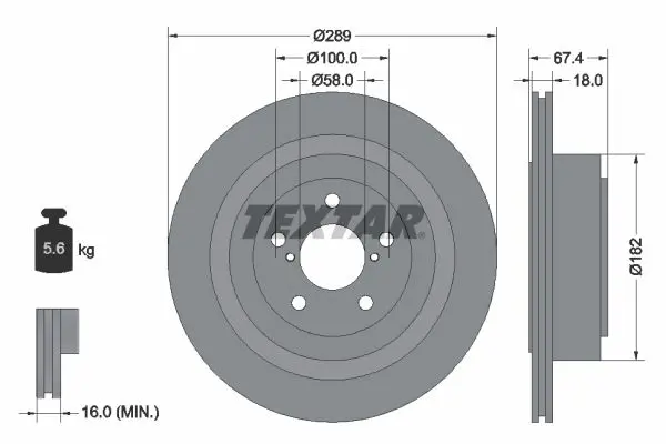TEXTAR 92173603 Тормозной диск