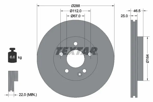 Textar 92287705 Тормозной диск