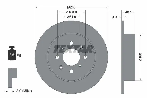 TEXTAR 92125403 Тормозной диск