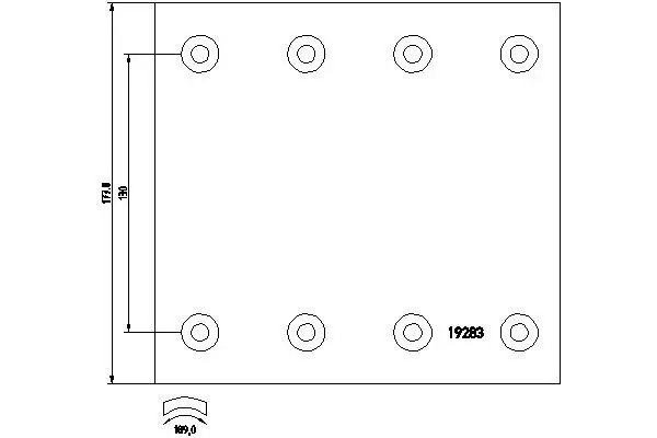 Textar 1928308 Комплект барабанных накладок