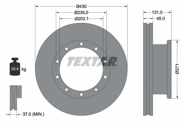 Textar 93086800 Диск тормозной SCANIA