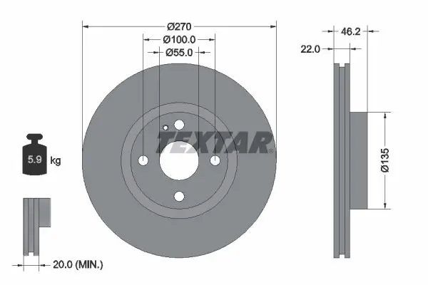 TEXTAR 92175903 Тормозной диск