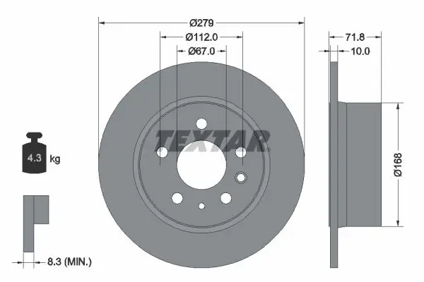 Textar 92032600 Тормозной диск
