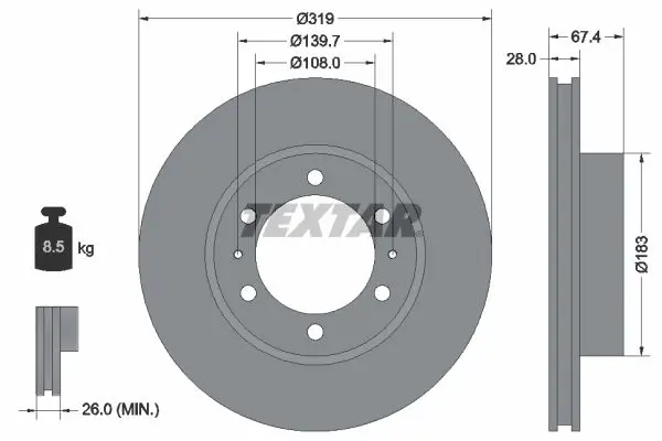 TEXTAR 92274903 Тормозной диск