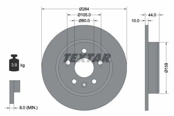 TEXTAR 92275303 Тормозной диск