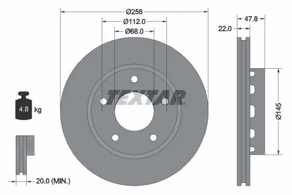 TEXTAR 92174205 Тормозной диск