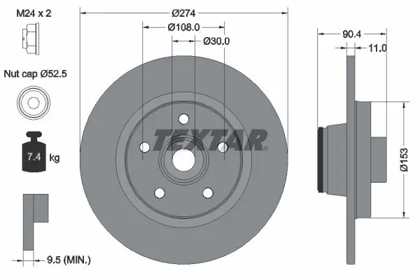 TEXTAR 92196203 Тормозной диск