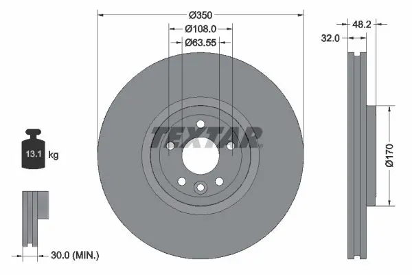 TEXTAR 92308205 Тормозной диск